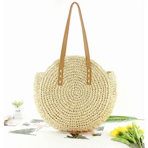 Retro Handtas Vrouwen Meisjes Mori Ronde Strozak Tote Vrouw Zomer Strandtas Leisure Schoudertas Handtas Bolsas mujer