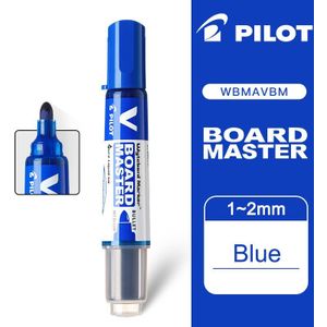 6 Stks/partij Pilot V Board Master Grote Bullet Ronde Neus Whiteboard Marker Watergedragen Uitwisbare Grote Capaciteit Verwisselbare Inkt tas