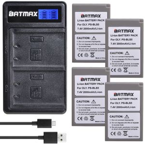 Batmax PS-BLS5 BLS50 Batterij + Lcd Dual Oplader Voor Olympus Pen E-PL2, E-PL5, E-PL6, E-PL7, e-PM2, OM-D E-M10, E-M10 Ii, Stylus1