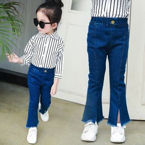 Kinderen Jeans Kinderkleding De Lente en Herfst Periode en De Baby Meisjes Split Jeans Vrouwen Negen Minuten kinderen Broek