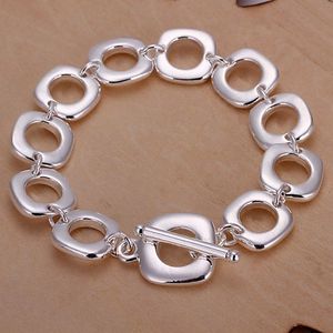 Prachtig Plein Zilveren Kleur Armbanden Vermeldingen Hoge Mode Zilveren Sieraden Kerstcadeaus H106