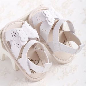 Baby Schoenen Meisje Sandalen Zachte Anti-Slip Zool Prinses Wit Zomer Wieg Licht Gewicht Vlinder Pasgeboren Wieg Sandalen