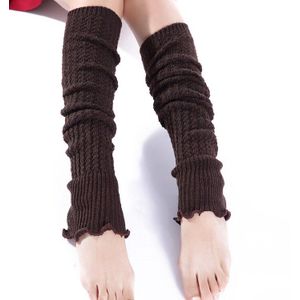 1 Paar Vrouwen Winter Knit Been Verwarmt Cover Knie Hoge Effen Kleur Dames Gehaakte Vintage Legging Trim Manchetten Handschoenen Boot sokken