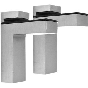 Solid Verstelbare Hout/Glas Plank Bracket Wall Mount 2 Stuks, Geborsteld