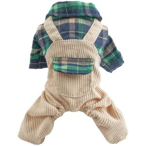 Plaid Hond Kleding Voor Herfst Groene Kleur Vier Benen Huisdier Kleding Groene Plaid Student Casual Overall Voor Hond Ropa de Perro