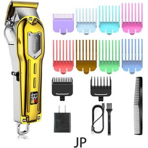 Professionele Clipper Alle-Metalen Oplaadbare Tondeuse Voor Kapper Mannen Elektrische Baard Scheerapparaat Haar Snijmachine Led Display