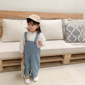 Lente Meisje Denim Overalls Mode Kleine Meisjes Riem Broek Kinderen Casual Broek Losse Meisjes Jean Herfst Kids Jongens Kleding