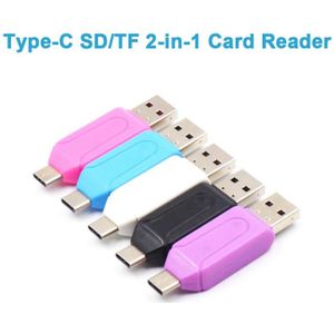 3 In 1 Otg Type C Kaartlezer Usb 3.0 Micro Usb Combo Om 2 Slot Adapter Voor Smartphone Pc snelle Overdracht Kaartlezer TXTB1