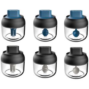 2 Set 280Ml Glas Kruiden Fles Zout Honing Specerij Opslag Kruidkruik Keuken Benodigdheden-Black & Blue