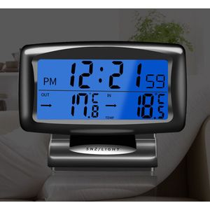 Auto Indoor En Outdoor Thermometer Dual Sensoren Lcd Blue Backlight Auto Elektronische Klok Temperatuur Meter