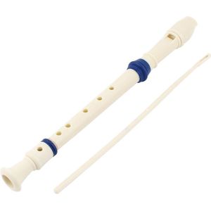 BMDT-Muziek Instrument 6 Gaten Sopraan Fluit Recorder Wit Blauw