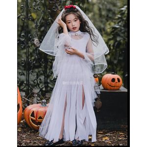 Halloween Kostuum Kinderkleding Kinderen Meisjes Dark Demon Lolita Jurk Vampire Witch Kids Jurk Gothic Lolita Op Loli Cos