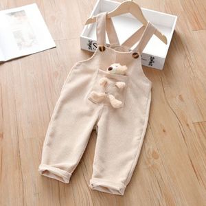 Kinderen Kids Broek 2-8 Jaar Meisjes Overalls Corduroy Schattige Beer Jumpsuits Romper Lente Baby Kleding Outfits Peuter Overalls