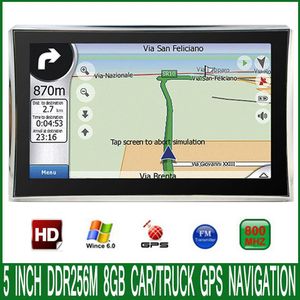 5 Inch Hd Auto Mtk MS2531 Os Ce 6.0 Gps Navigatie 800 M/Fm/8 Gb/Ddr 256M Kaarten Voor Rusland/Europa/Vs Voertuig Navigator