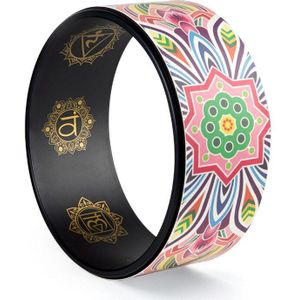 Pu Yoga Wiel Kleurendruk Open Back Buigen Artefact Professionele Beginner Kachelpijp Yoga Pilates Ring Cirkel Hulpgereedschap