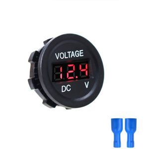 Dc 5-48V Auto Motor Voltmeter Mini Digitale Waterdichte Led Panel Tester Display Ronde Volt Meter Gauge