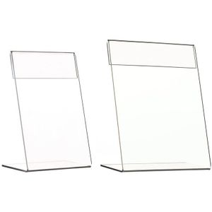 Acryl L Teken Prijs Label Display Houders Stands Voor Papier Tag Kaart Bewegwijzering Clear Verticale T1.2mm 50Pcs