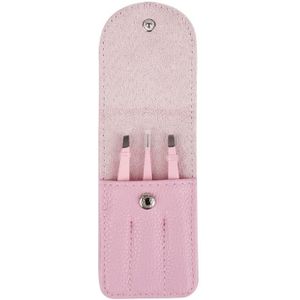 3 Stks/set Wenkbrauw Pincet Rvs Punt Tip/Slant Tip/Flat Tip Ontharing Multifunctionele Make-Up Tool Kit met Zak