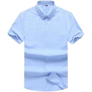 10XL 8XL 6XL 5X100% Katoen Heren Dress Korte Mouwen Casual Slim Fit Plaid Mannen Shirts Kleding Chemise Homme