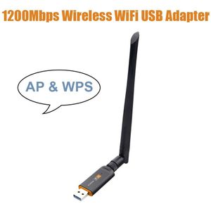 Dual Band Usb 3.0 1200Mbps Usb Wifi Lan Dongle Adapter RTL8812 Draadloze Netwerkkaart Met Antenne Voor Laptop Desktop