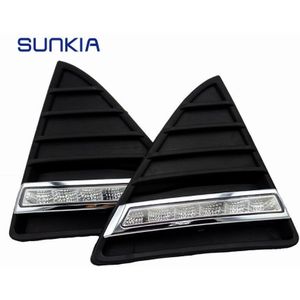 Sunkia 2 Stks/set Waterdichte Led-dagrijverlichting Drl Voor Ford Focus Met Knipperlichten Lights