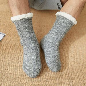 In Deur Mens Fleece Sokken Zachte Elastische Winter Warm Black Floor Kasjmier Sokken Anti-Slip Mannelijke Lange Dikke Katoenen sokken Mannen