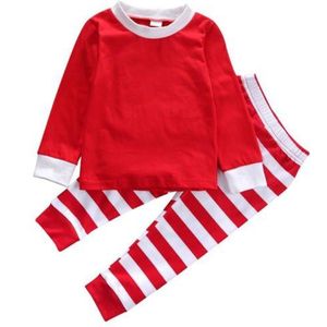 Unisex Kids Gestreepte Xmas Pyjama Baby Jongens Meisjes Kerst Casual Gestreepte Familie Bijpassende Outfit Zus Broer Lange Nachtkleding