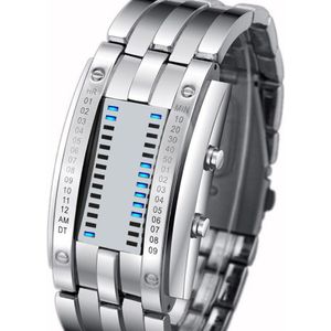 Skmei 0926 Led Binary Elektronische Horloge Roestvrij Stalen Armband Waterdicht Vrouwen Mannen Paar Digitale Horloges Relojes