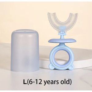 Tandenborstel Kinderen Siliconen Borstel Met Cup Oral Care U-Vormige Borstel 360 Bpa Gratis Food Grade Silicone Cleaning Tanden kids Items