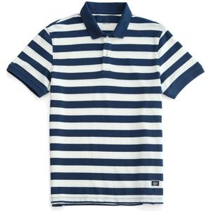 Simwood Herfst Blauwe Gestreepte Polo Shirt Mannen 100% Katoen 230G Dikke Tops Hoge Qulaity Plus Size Ademend polo SJ130968