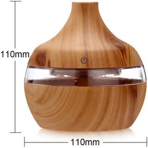 Elektrische Luchtbevochtiger Essentiële Aroma Olie Diffuser Ultrasone Houtnerf Luchtbevochtiger Usb Mini Mist Maker Led Licht Voor Kantoor