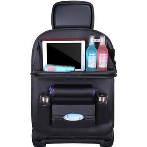 Zwart Pu Lederen Back Seat Organizer Multi-Pocket Opbergtas Auto Restauratierijtuig Interieur Accessoires Auto Organiser