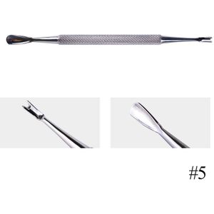 1pcs Manicure Nail Pusher 9 Rvs Type Remover Cleaner Dubbelzijdig Cuticle Pusher voor Nagels Manicure Pedicure TR1-9