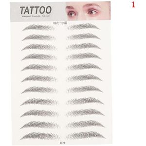 11 Pairs Waterdichte Bionische Tattoo 3D Wenkbrauw Stickers Semi-Permanente Stickers
