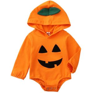 Baby Jongens Meisjes Halloween Hoodie Outfit Pompoen Lange Mouw Bodysuit Hoed Sokken Mijn Eerste Halloween Kostuums 0-18M