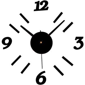 Diy Numbers Wandklok Rood/Zwart Acryl Spiegel Muurstickers Horloges Home Decor Klok