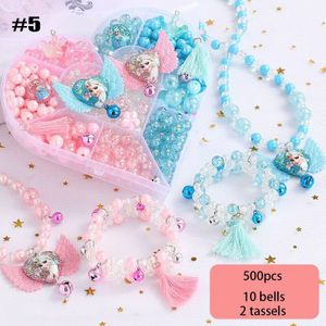 500Pcs Diy Bead Meisjes 4 6 Jaar Plastic Pop Kralen Voor Kids Diy Speelgoed Meisjes Diy Sieraden Speelgoed Diy ketting Armband Kit Hoofdband Kit