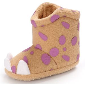 Leuke Dot Dier Poten Klauwen Baby Laarzen Zachte Coral Fleece Warm Baby Meisje Schoenen Baby Schoenen Anti-Slip Peuter meisjes Sneeuw Booties