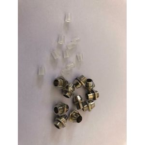 10 pcs 3mm 5mm 8mm 10mm LED Emitting Diode Metalen Bezel Houder Ronde Chrome LED Lamp base met 10 pcs Plastic Cover