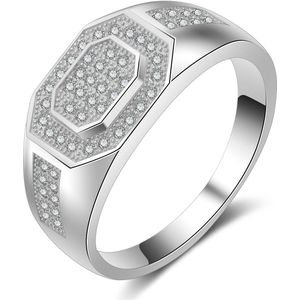 S925 Sterling Zilver Wit Fl Diamond Ring Voor Mannen Anillos De Anillos Mujer Zilver 925 Sieraden Bizuteria Bijoux Femme Edelsteen