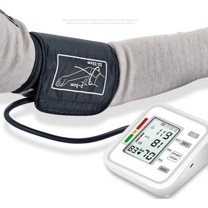 Automatische Bovenarm Stijl Elektronische Lcd-scherm Monitor Voice Heart Beat Meter Huishouden Bloeddrukmeter