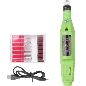 Elektrische Nagel Boren Kit Verwijder Poolse Manicure Pedicure 6Pcs Nail File Schuurbanden Machine Nail Art Pen Apparaat Apparatuur # Q-1
