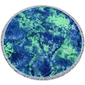 Tie-Dye Kwasten Outdoor Zomer Ronde Strandlaken Picknick Mat Tapijt Sjaal Strandlaken Picknick Mat Tapijt Shawl strandlaken