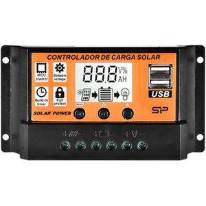 Mppt Auto Lcd-scherm Solar Laadregelaar Dual Usb Zonnepaneel Regulator