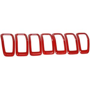 7 Pcs Front Grill Inserts Grille Cover Frame Trims Voor Jeep Cherokee