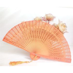 Bruiloft Hand Geurige Party Gesneden Bamboe Vouwen Fan Chinese Stijl Houten Dame Mooie