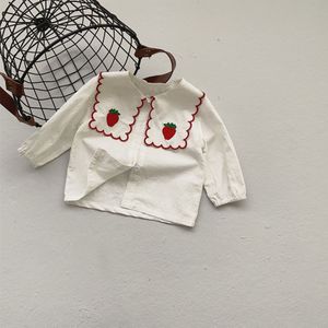 2022 Lente Meisje Denim Overalls Leuke Aardbei Print Kleine Meisjes Riem Broek Baby Peuter Jean Overalls Kleding