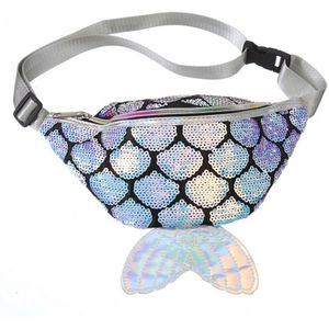 vrouwen Fanny Pack Kleurrijke Sequin Heuptas Borst Pouch Shoulder Belt Bag