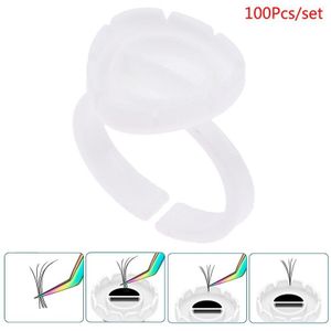 100 Stks/partij Clear Lash Lijm Lift Cup Wimpers Extension Make Gereedschap Plastic Wimper Lijm Holder Adhesive Stand Lash Cup