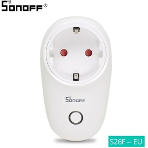 1/2/3/4/5/6 Pcs Sonoff S26 Wifi Smart Socket Eu F Plug Draadloze Intelligente socket Smart Home Werken Met Alexa Google Assistent
